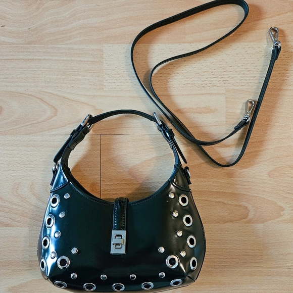 H & M Patent Faux Leather Bag with Grommet Details - Picture 6 of 7
